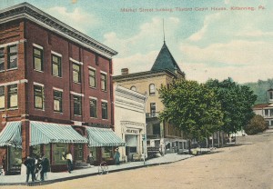 Kittanning Postcard - Looking East on Market St from Mckean Street